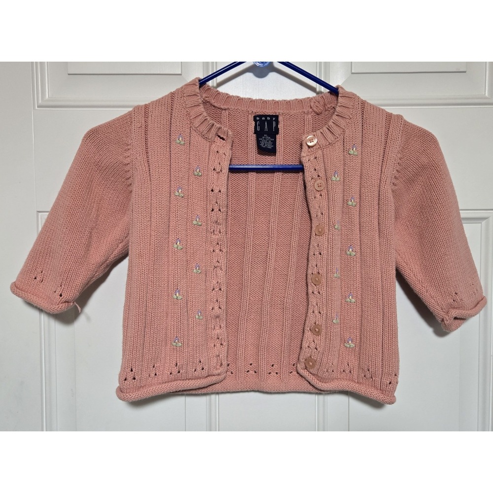 Vintage Baby‎ Gap Cardigan Sweater Size XL 18-24 Mos Pink Button Up